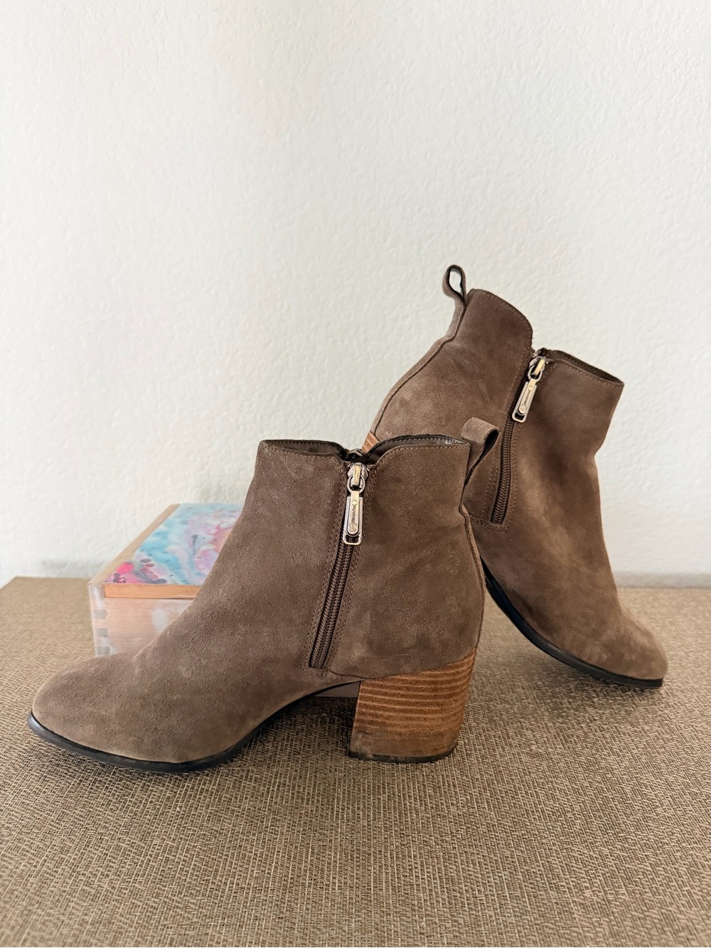 NEOT Biondo Brown Suede Ankle Boots with Block Heel, 10M